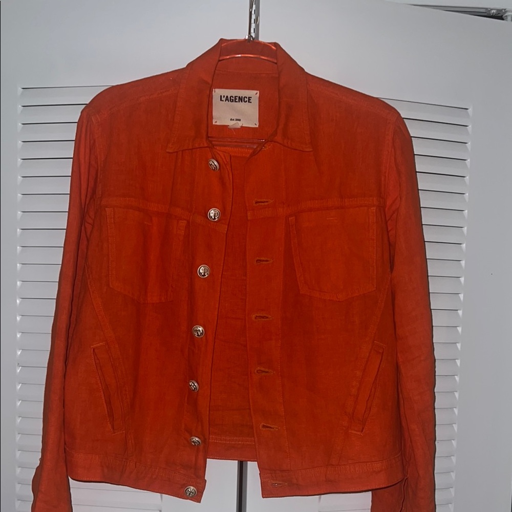 L'AGENCE Orange Linen Jacket